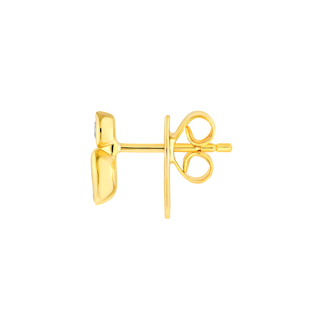 1/4tcw Round & Pear Diamond Bezel Set Earrings
