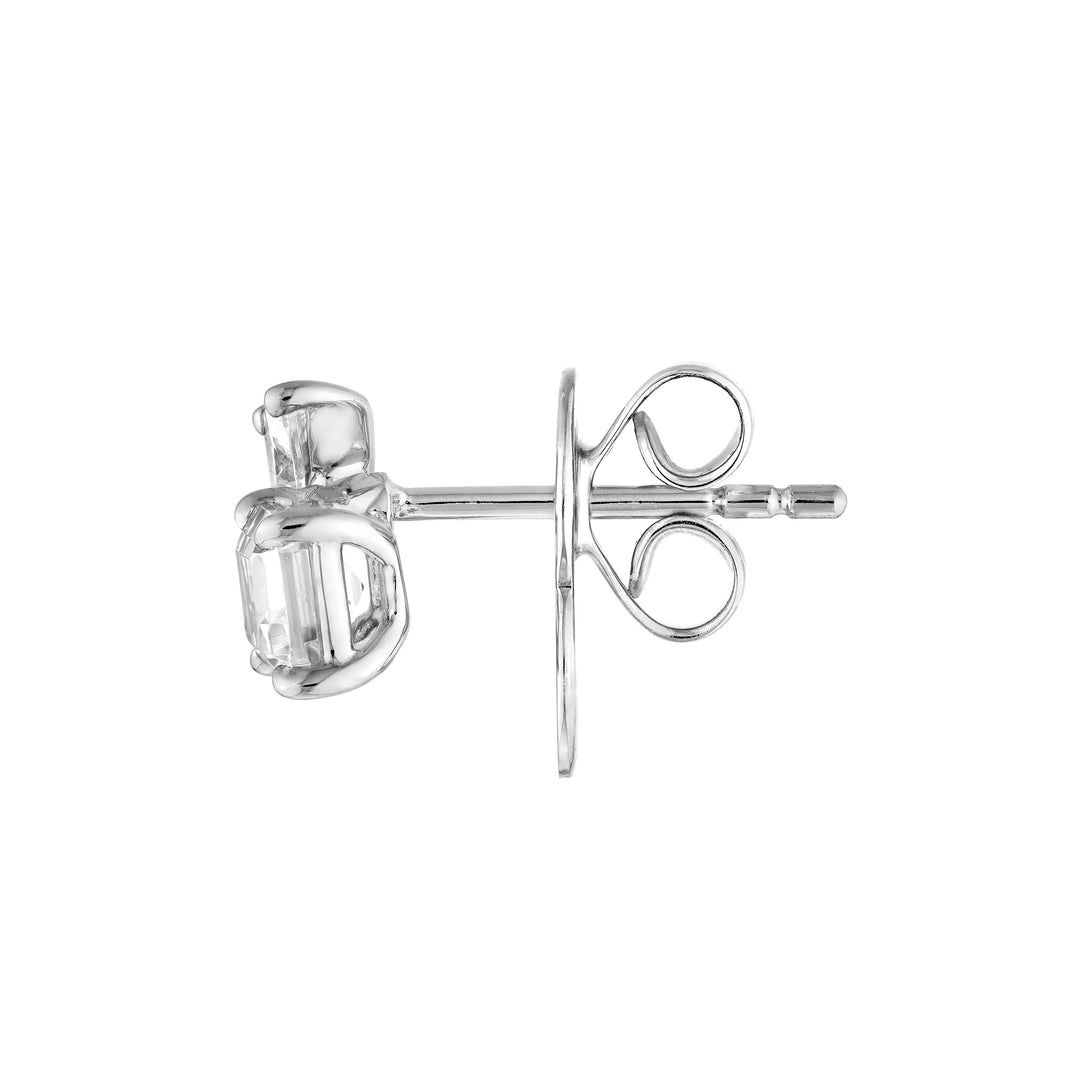 1tcw Emerald & Pear Diamond Stud Earrings