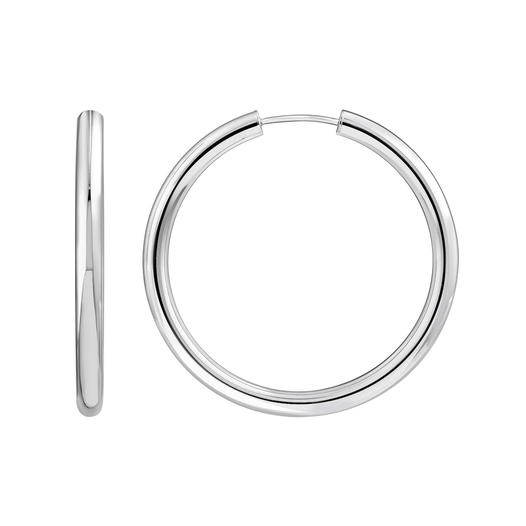 30mm Round Tube Round Hoop Earrings