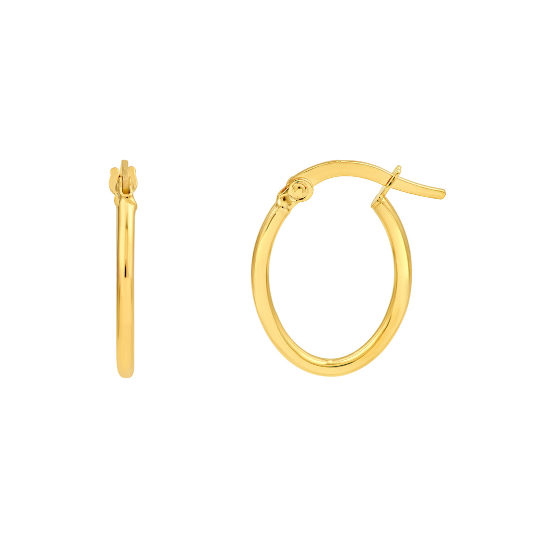 Round Tube Oval Hoop Earrings