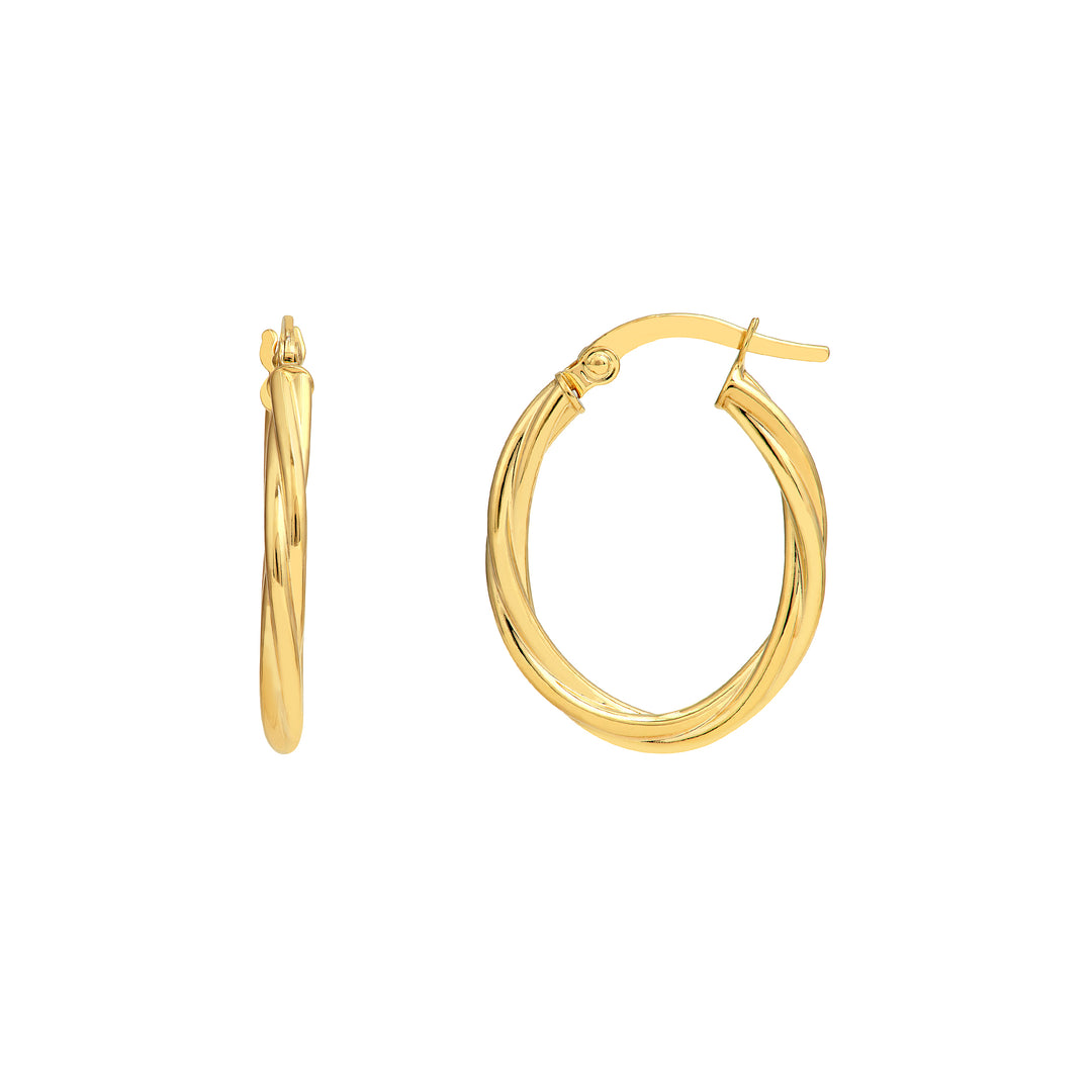 16mm Twisted Oval Hoop Earrings
