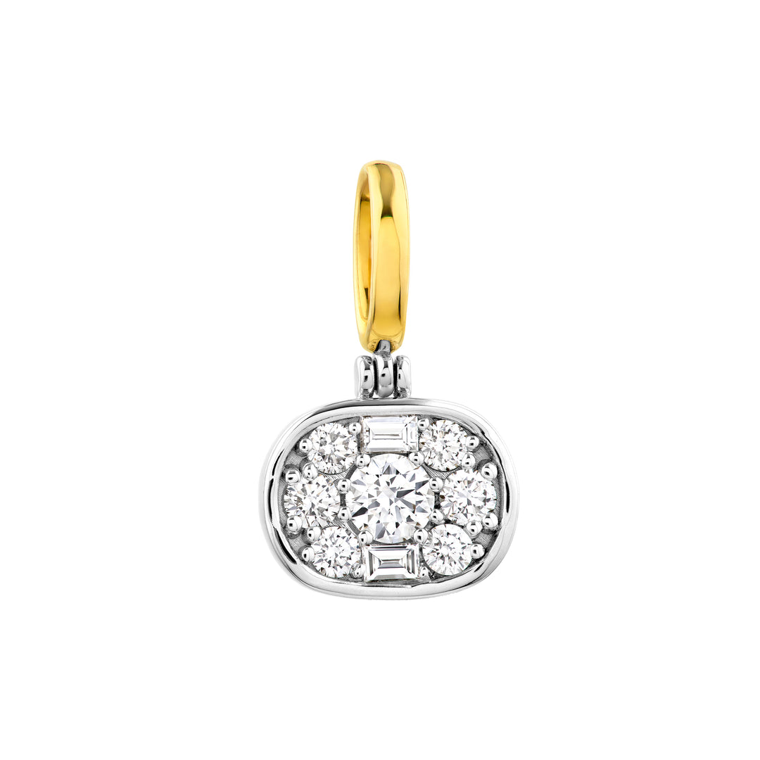 7/8tcw Diamond Horizontal Oval Pendant