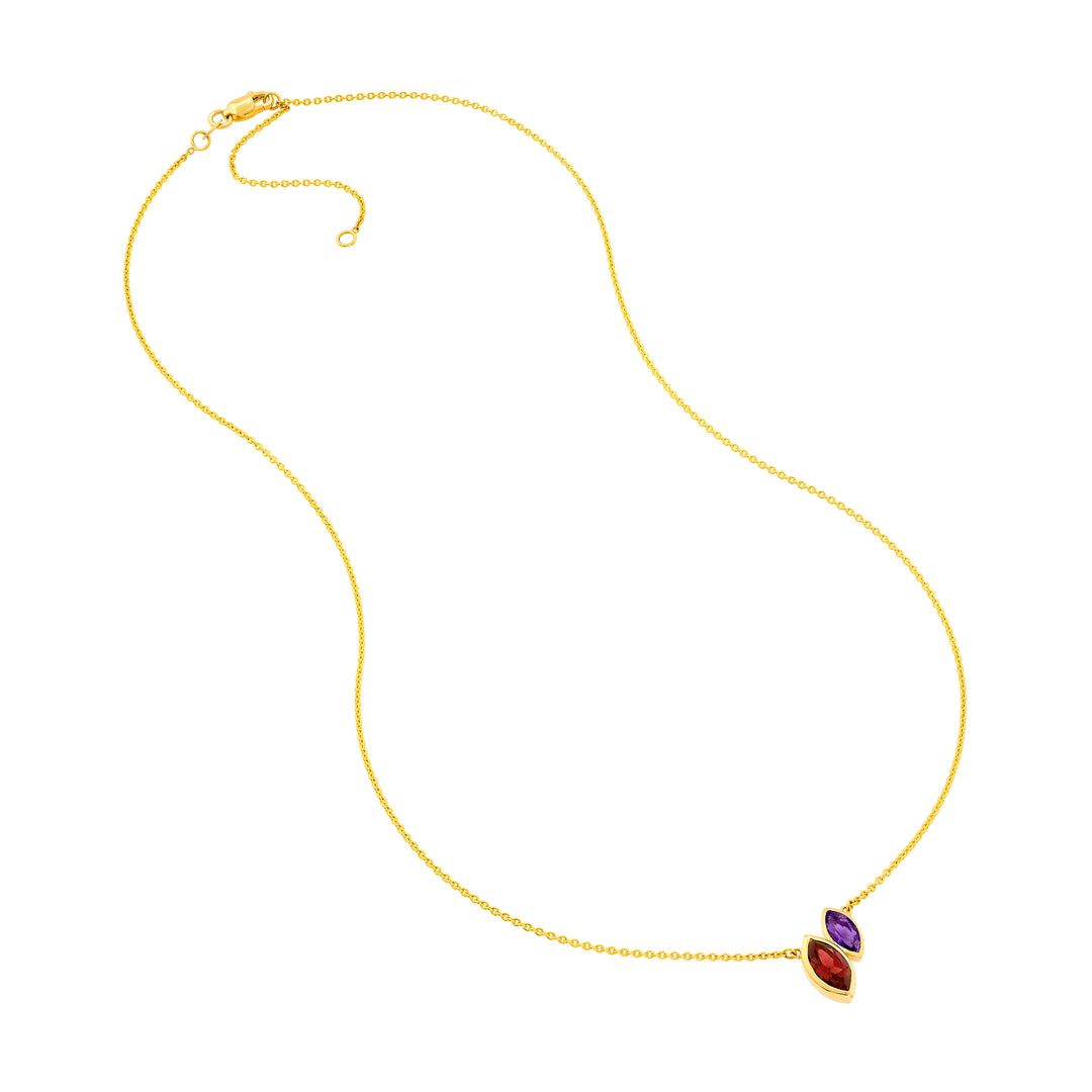 Toi et Moi Necklace (Red Garnet & Amethyst)