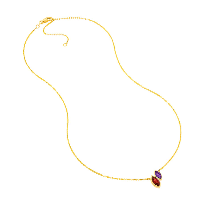 Toi et Moi Necklace (Red Garnet & Amethyst)