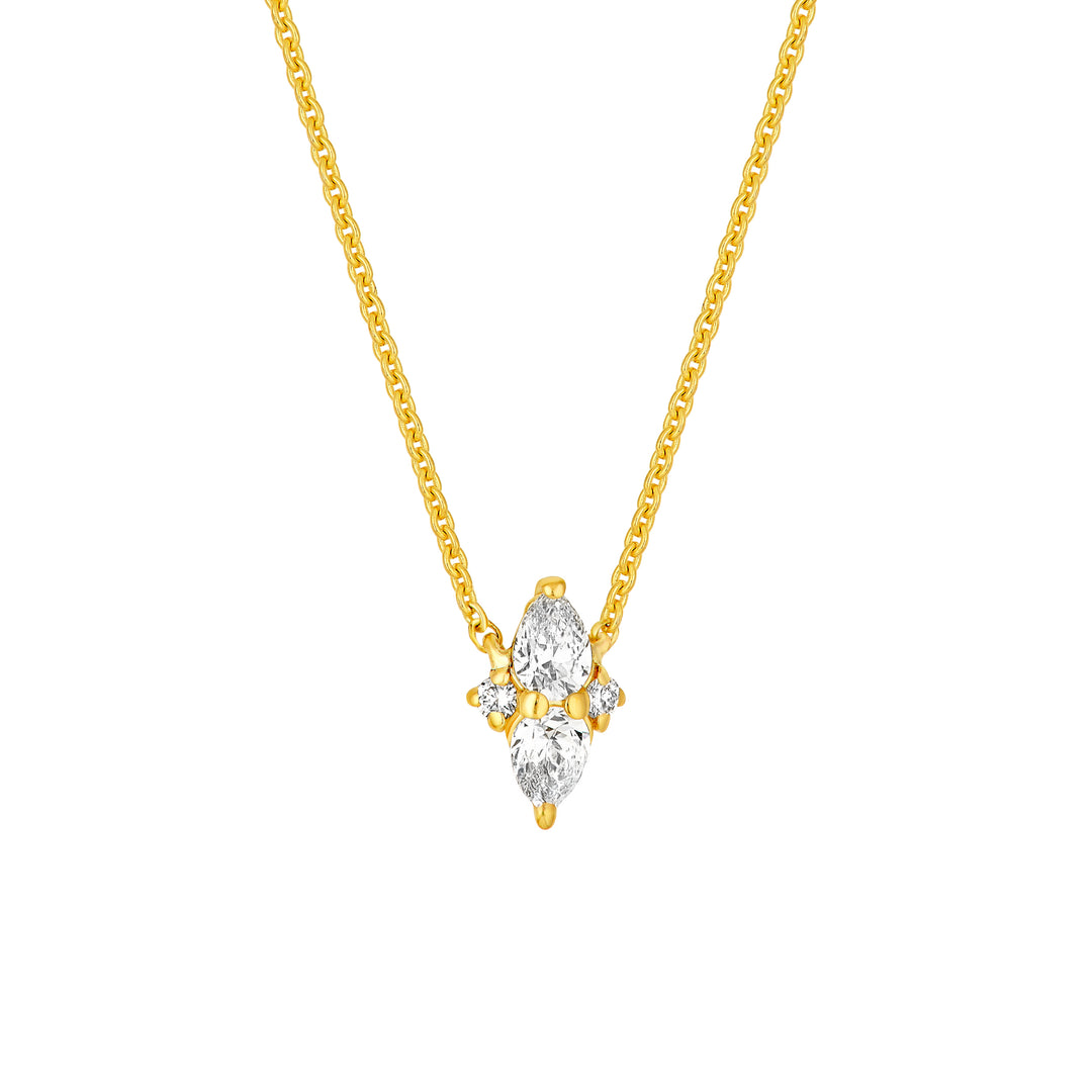 1/3tcw Diamond Cluster Pendant Necklace