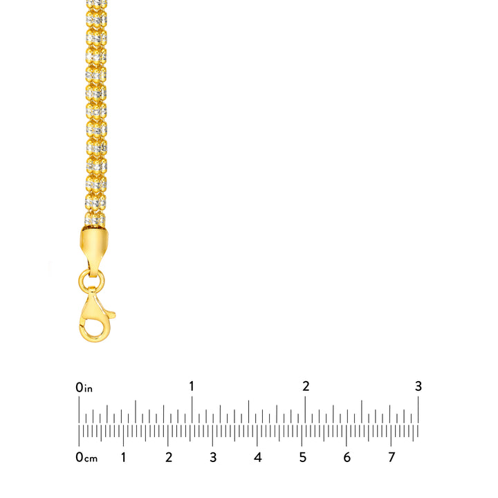 4.85mm Sterling Silver Two Tone Ice Chain [5 row]