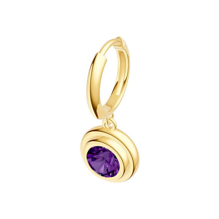 Round Purple Amethyst Drop Earrings