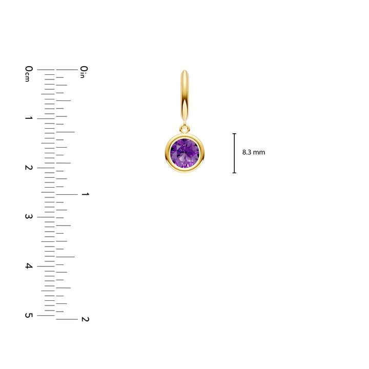 Round Purple Amethyst Drop Earrings