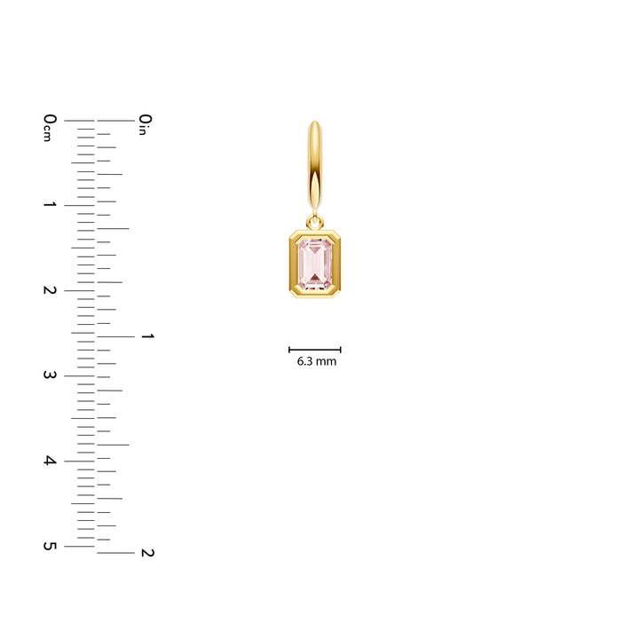 Emerald Pink Morganite Bezel Drop Earrings