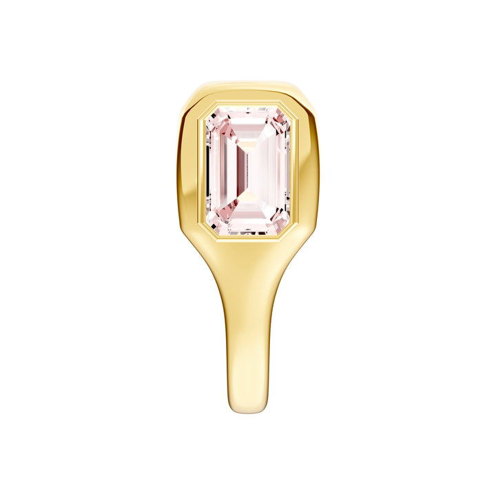 Emerald Pink Morganite Bezel Stud Earrings