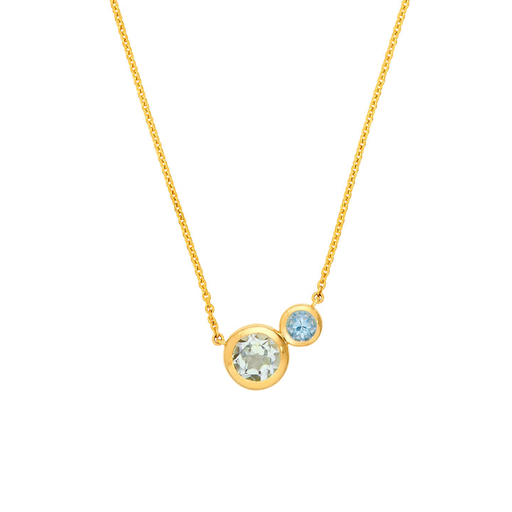 Toi et Moi Necklace (Green Amethyst & Sky Blue)
