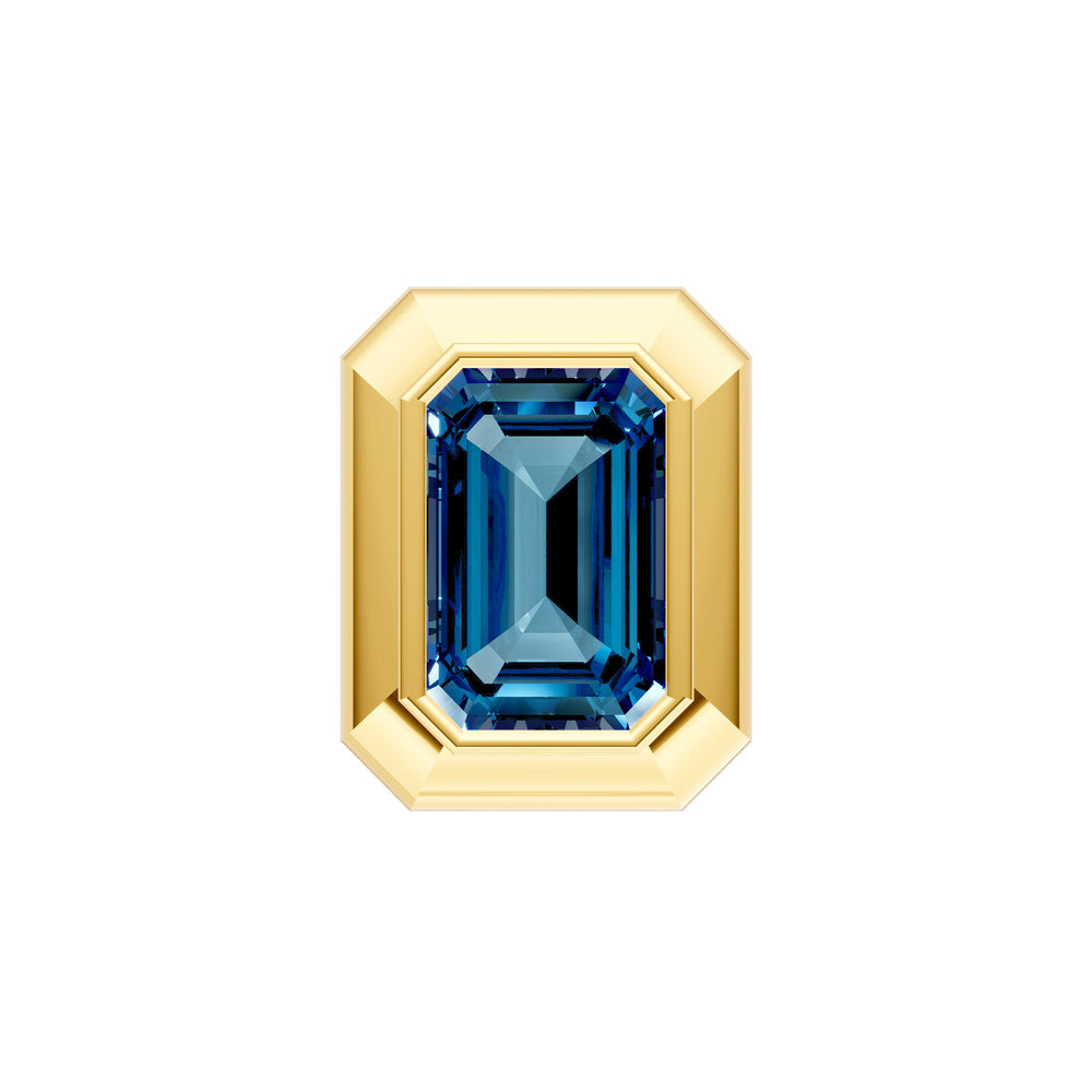 Emerald London Blue Double Bezel Stud Earrings