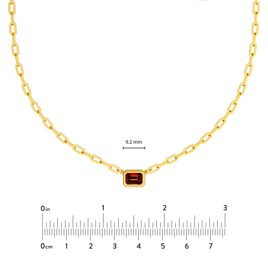Emerald Red Garnet Pendant Forzentina Necklace