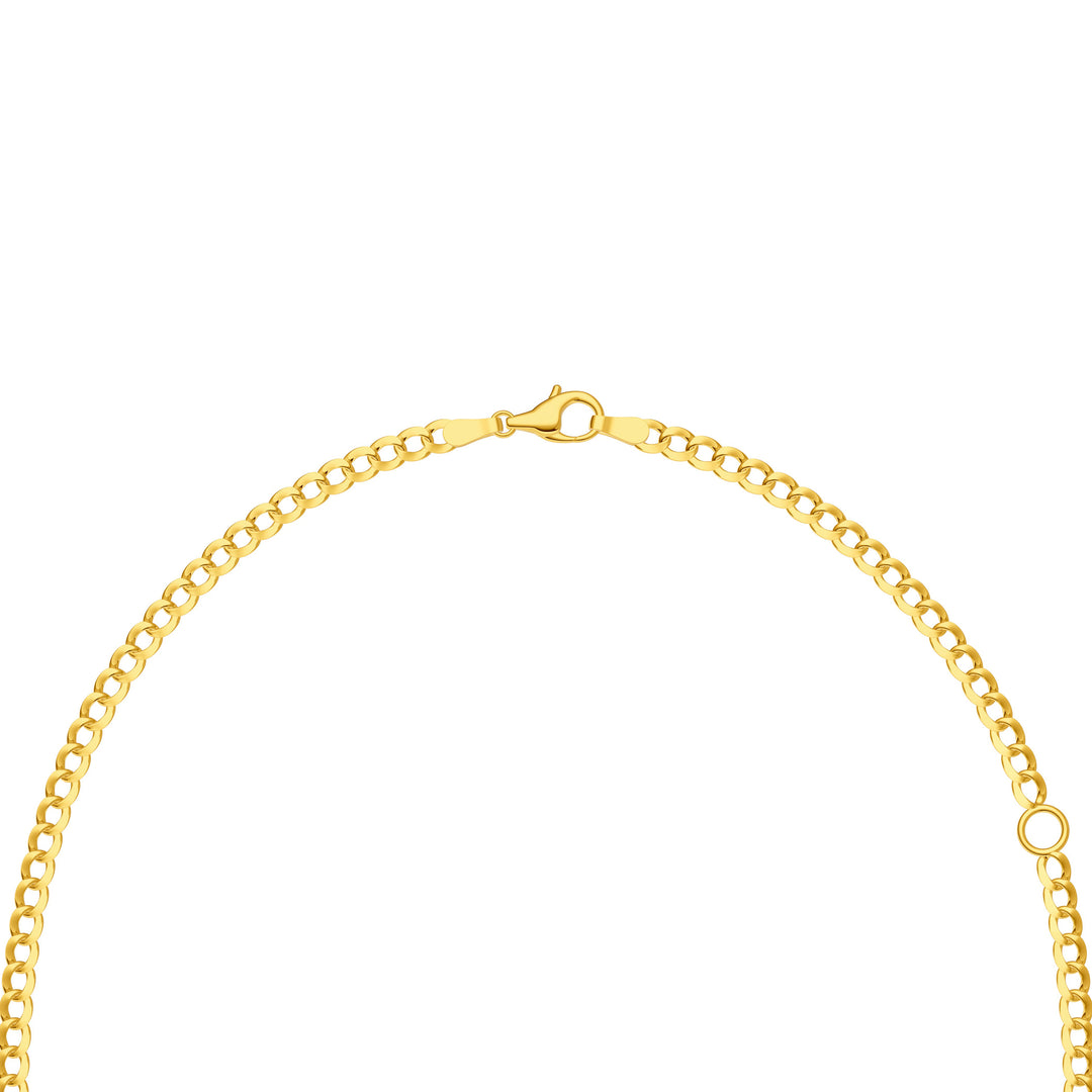 Pear Peridot Curb Necklace