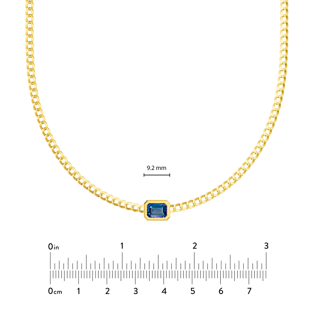 Emerald London Blue Curb Necklace
