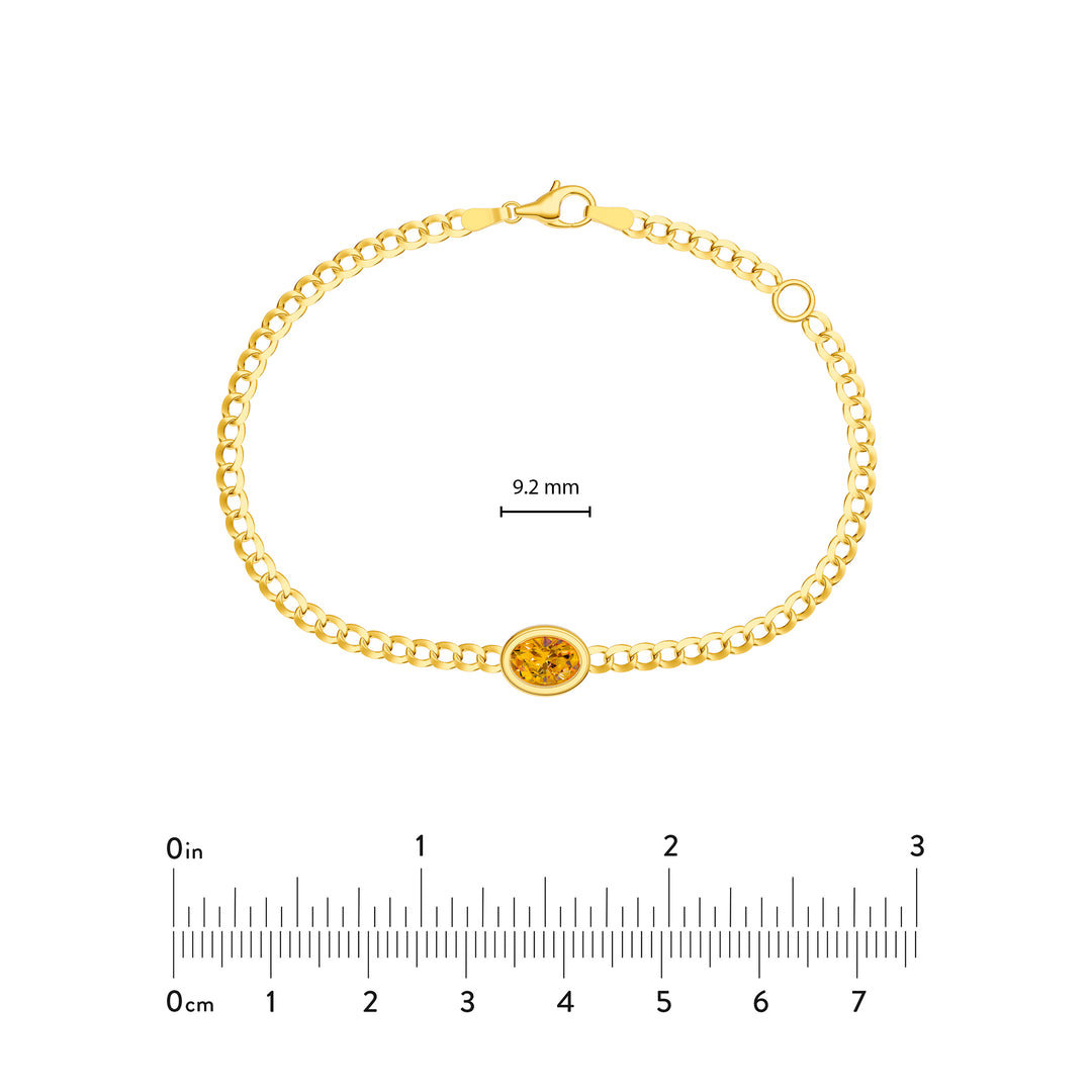 Oval Citrine Curb Bracelet