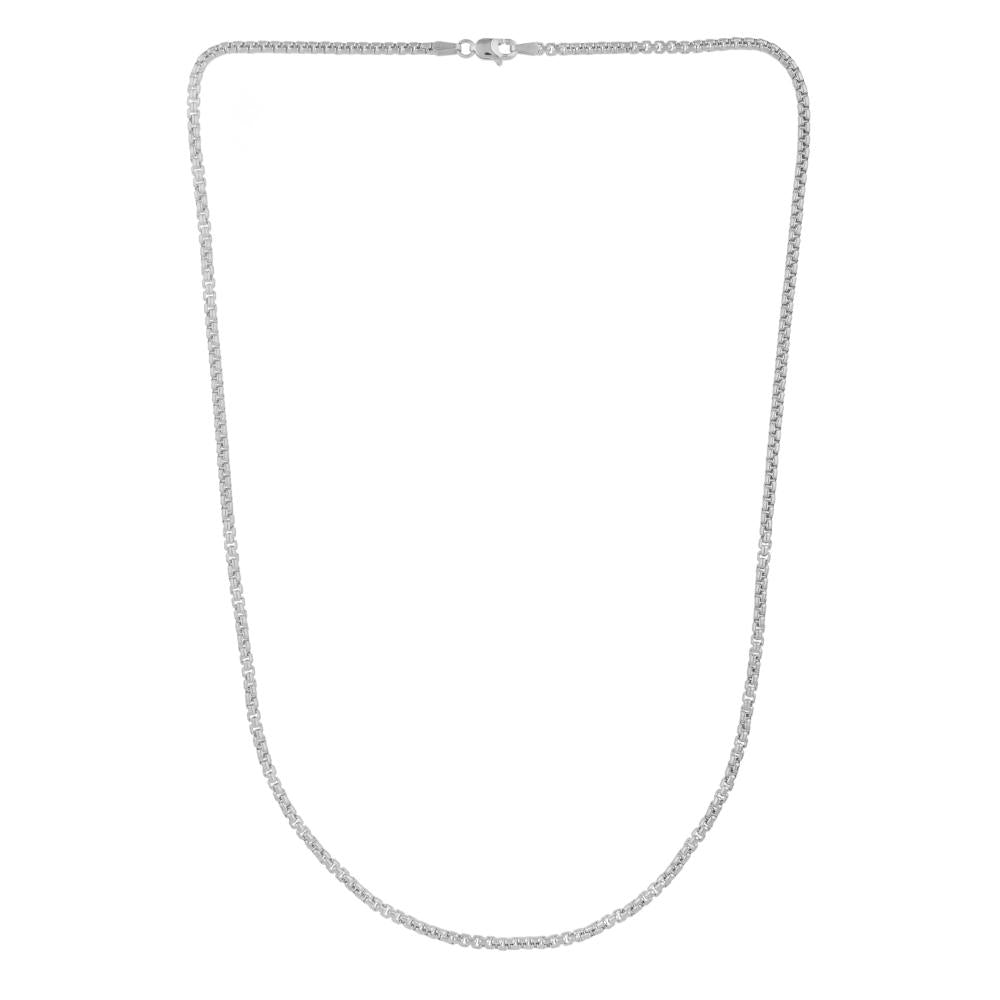 14K Gold 2.5mm Solid Round Box Chain